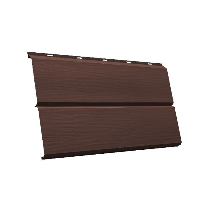 Металлический сайдинг Grand Line ЭкоБрус 3D 0.5 мм Quarzit Pro Matt RAL 8017 шоколад