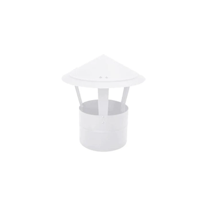 Дымник на трубу круглый d100 0,5 Satin с пленкой RAL 9003 сигнальный белый