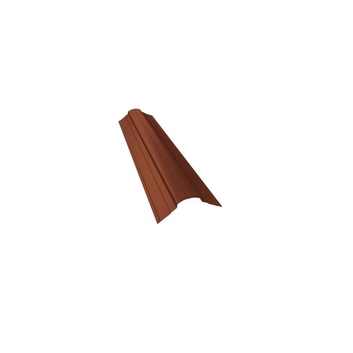 Планка конька фигурного 100x100 0,5 Atlas с пленкой RAL 8004 терракота